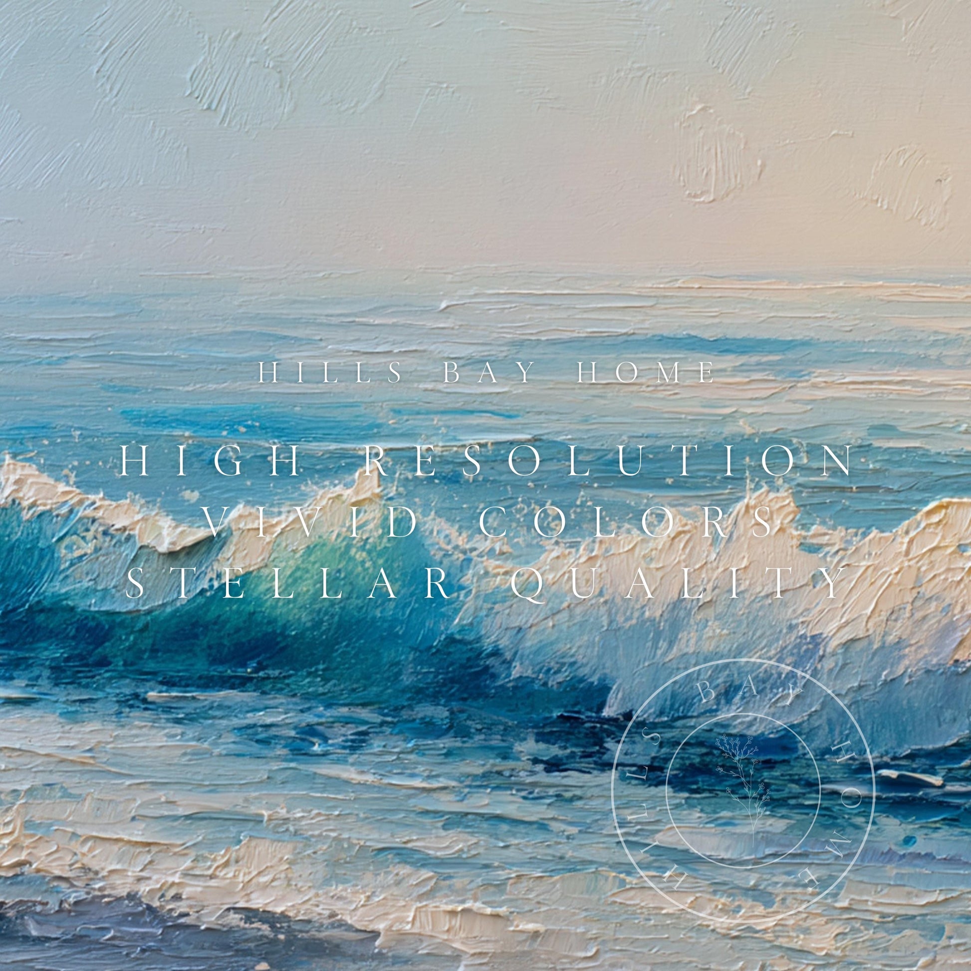 Waves Frame Tv Art, Digital Download Art for Frame Tv, Ocean Tv Art, Coastal Tv Art, Oil Painting Frame Tv Art, Instant Download
