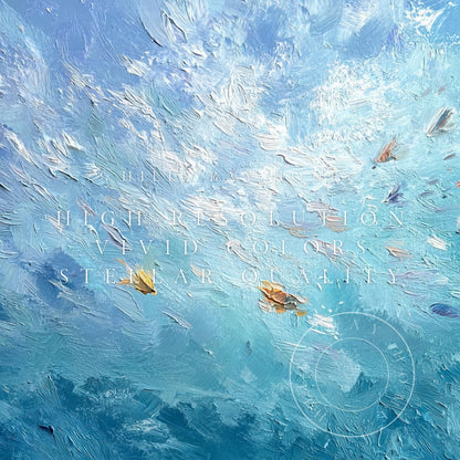 Abstract Ocean Frame Tv Art, Digital Download Art for Frame Tv, Underwater Tv Art, Coastal Tv Art, Oil Painting Frame Tv Art, Fish Tv Art