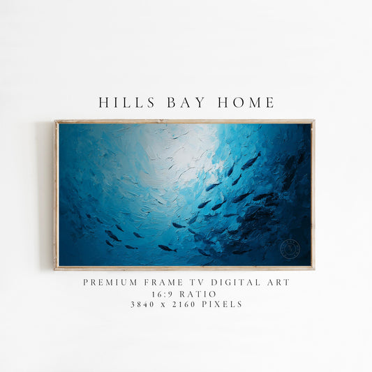 Ocean Frame Tv Art, Digital Download Art for Frame Tv, Underwater Tv Art, Coastal Tv Art, Oil Painting Frame Tv Art, Fish Tv Art