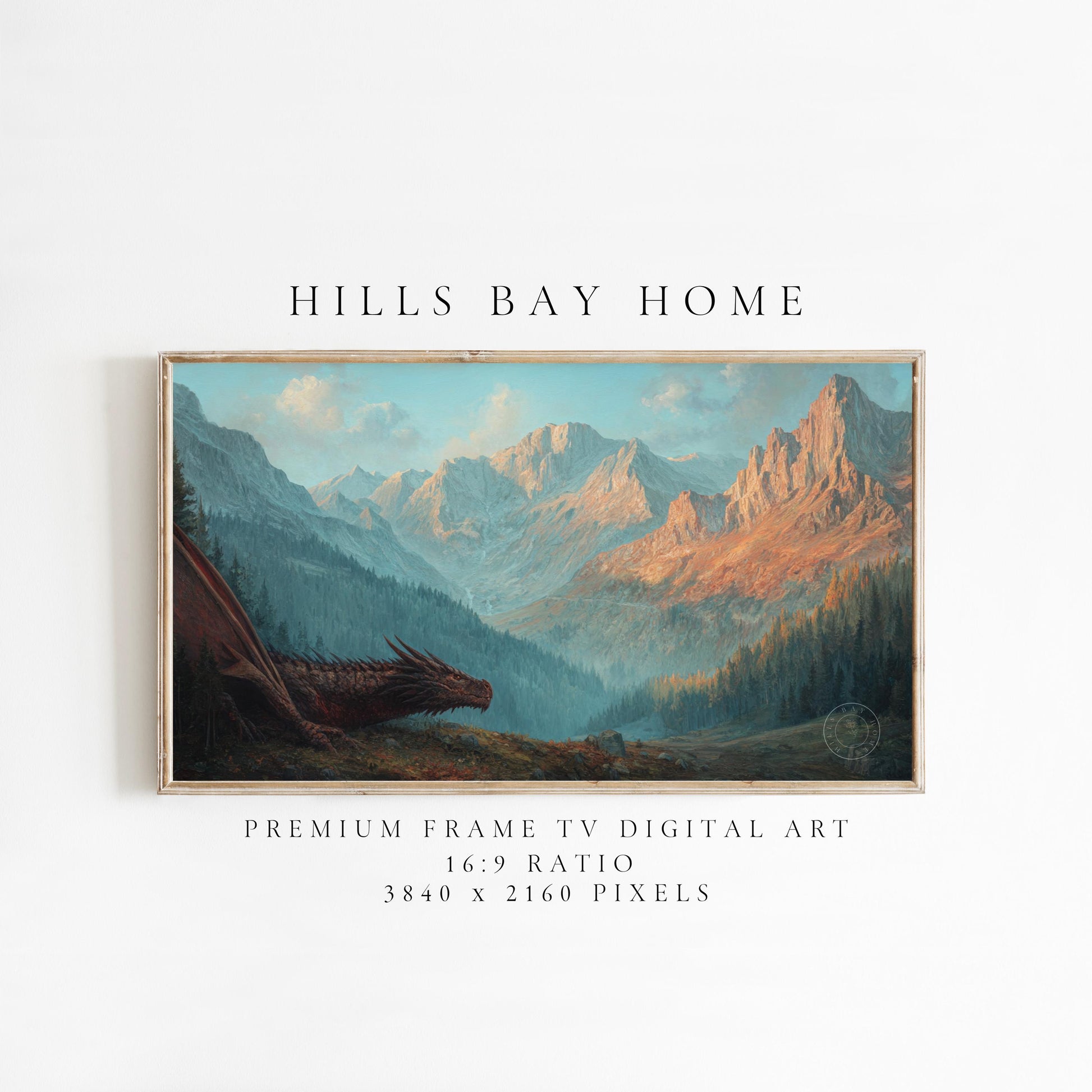 Fantasy Frame Tv Art, Digital Download Art for Frame Tv, Dragon Tv Art, Fantasy Book Frame Tv Art