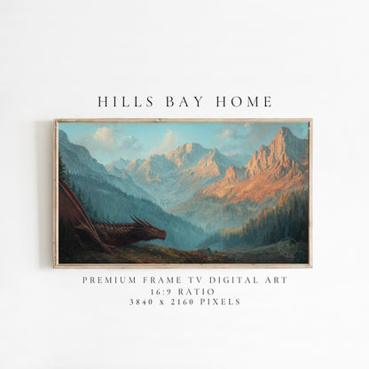 Fantasy Frame Tv Art, Digital Download Art for Frame Tv, Dragon Tv Art, Fantasy Book Frame Tv Art