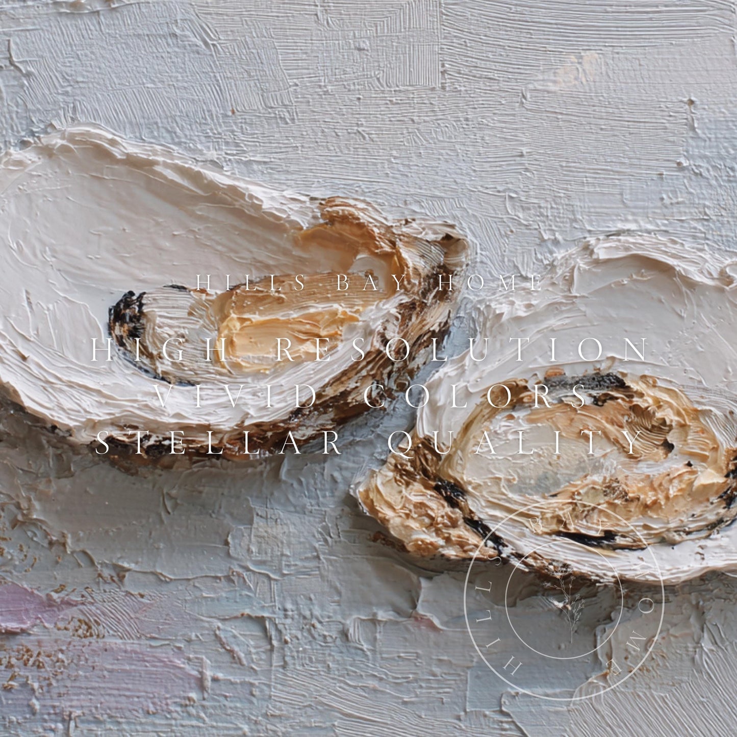 Oyster Frame Tv Art, Digital Download Art for Frame Tv, Coastal Tv Art, Beach Tv Art, Painting Frame Tv Art