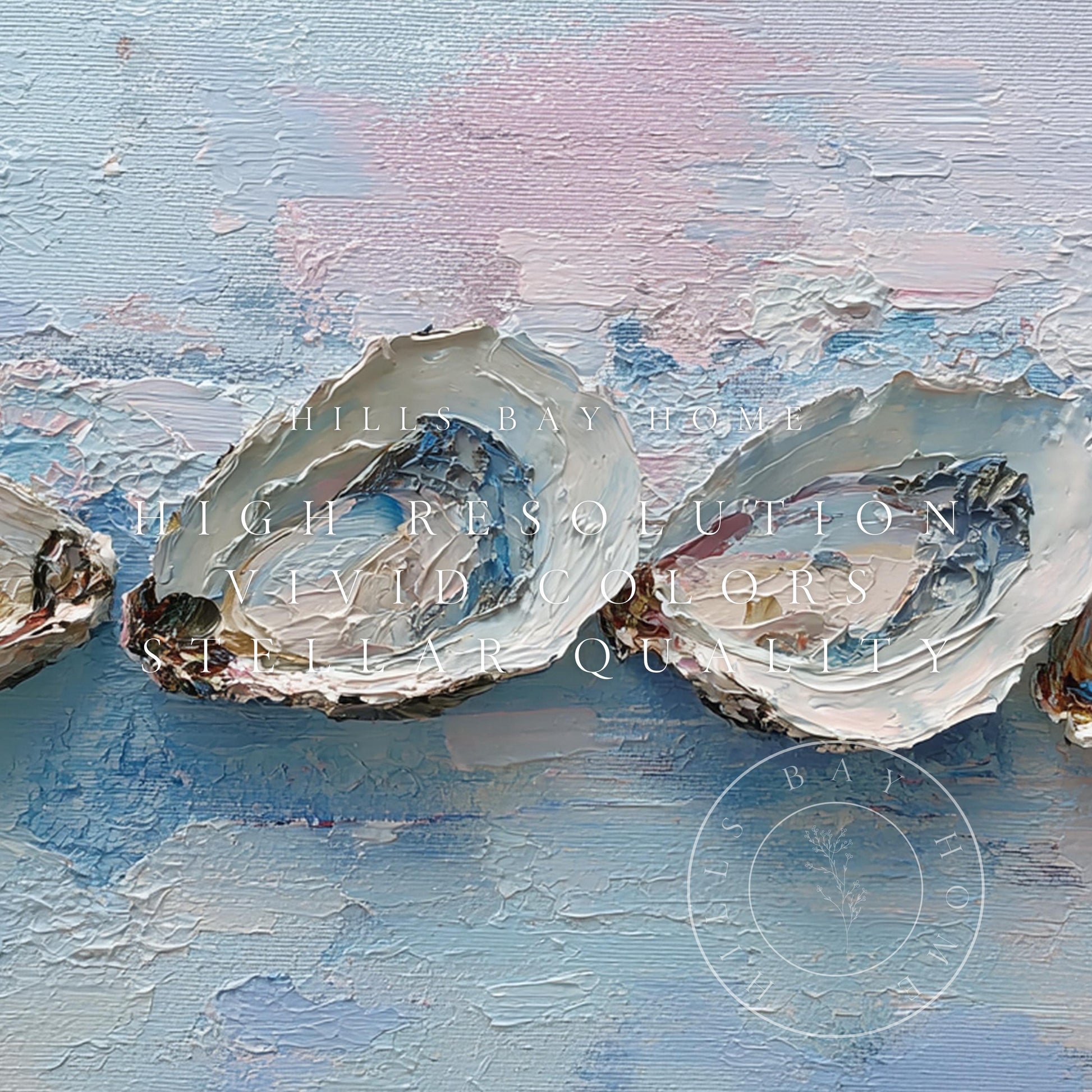 Oyster Frame Tv Art, Digital Download Art for Frame Tv, Coastal Tv Art, Beach Tv Art, Painting Frame Tv Art