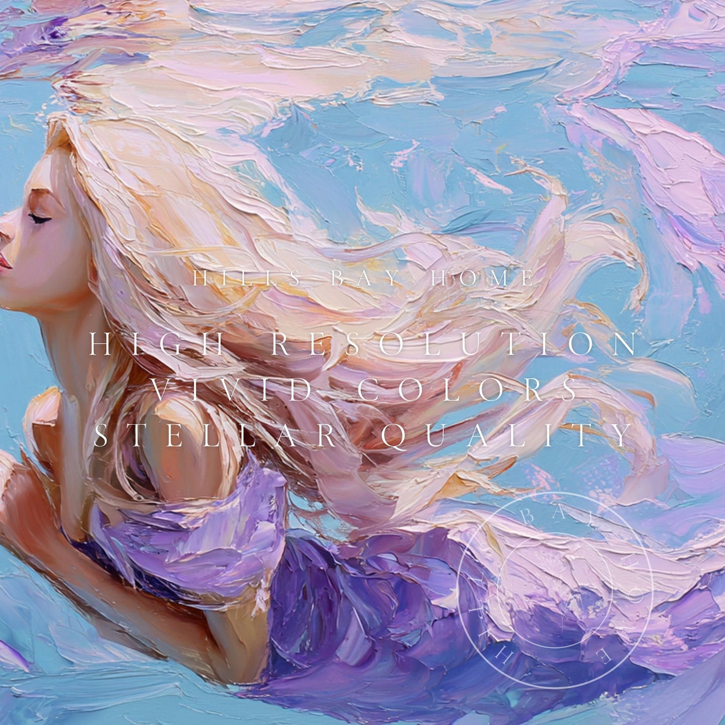 Mermaid Frame Tv Art, Digital Download Art for Frame Tv, Magical Tv Art, Coastal Frame Tv Art, Underwater Tv Art, Beach Tv Art