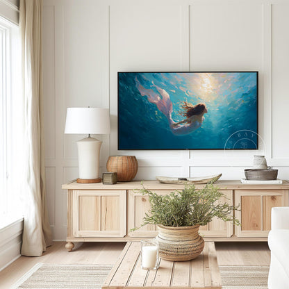 Mermaid Frame Tv Art, Digital Download Art for Frame Tv, Magical Tv Art, Coastal Frame Tv Art, Underwater Tv Art, Beach Tv Art