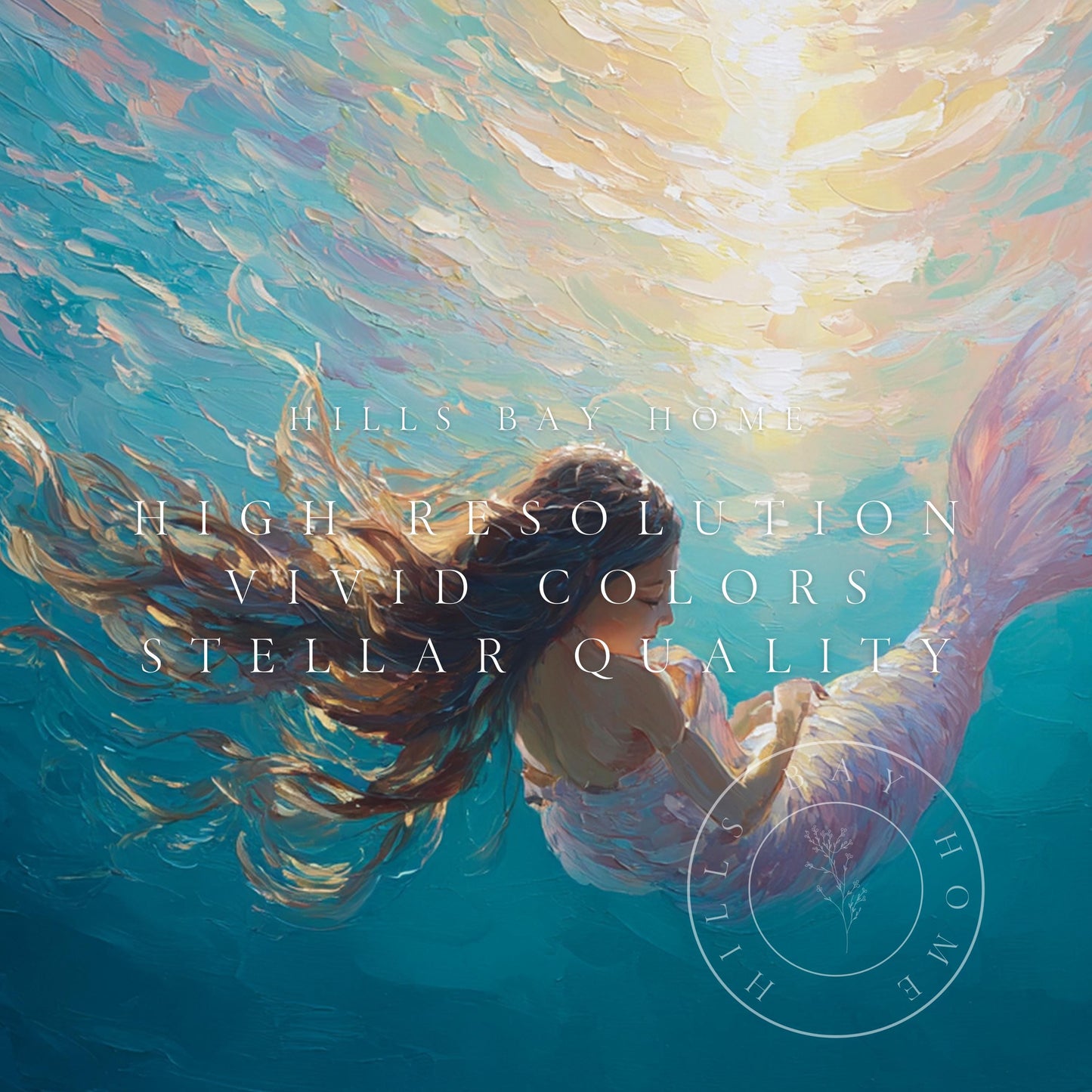 Mermaid Frame Tv Art, Digital Download Art for Frame Tv, Magical Tv Art, Coastal Frame Tv Art, Underwater Tv Art, Beach Tv Art