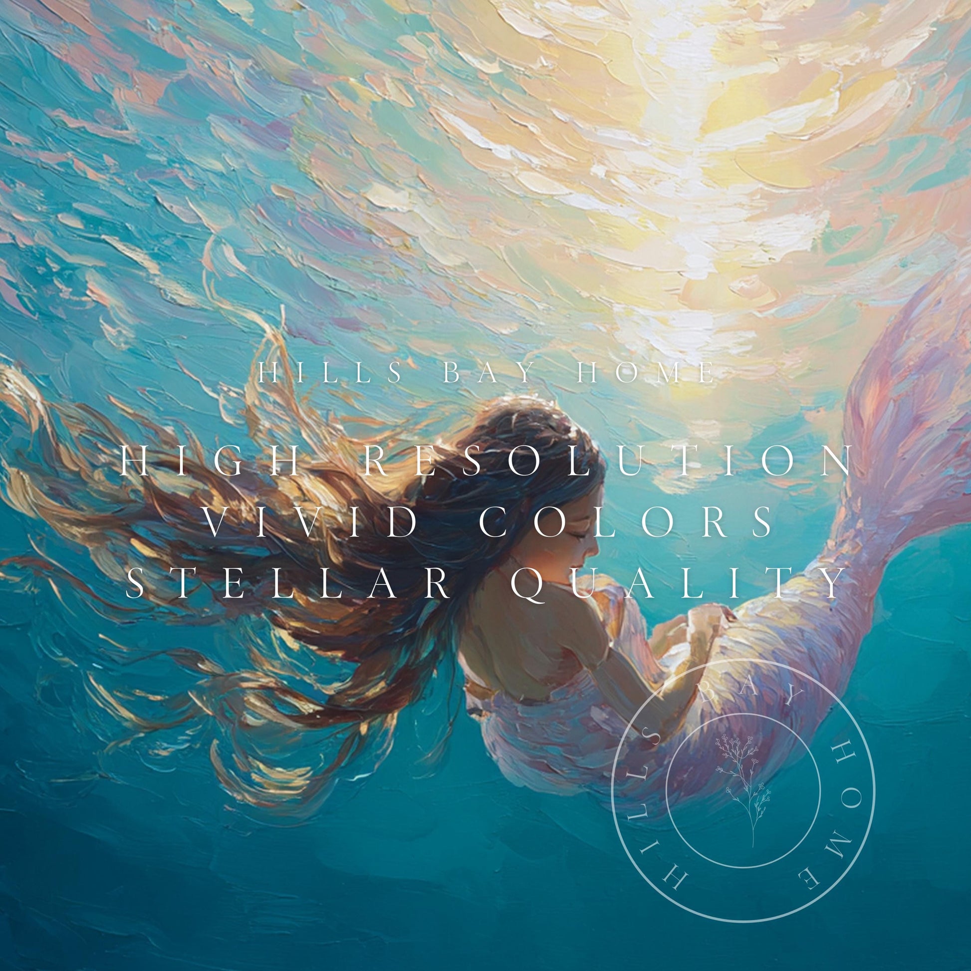 Mermaid Frame Tv Art, Digital Download Art for Frame Tv, Magical Tv Art, Coastal Frame Tv Art, Underwater Tv Art, Beach Tv Art