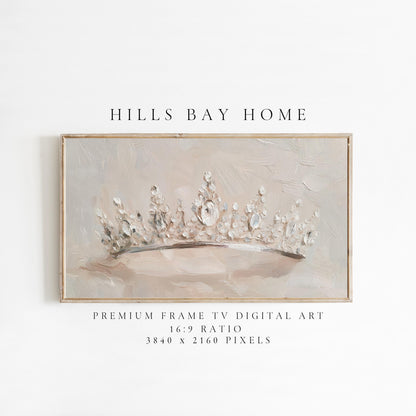 Crown Frame Tv Art, Digital Download Art for Frame Tv, Magical Tv Art, Princess Frame Tv Art, Tiara Tv Art, Bridal Tv Art