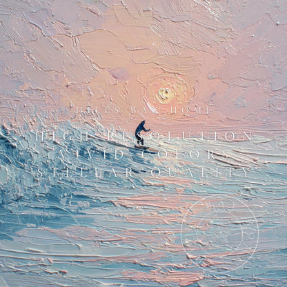 Beach Frame Tv Art, Digital Download Art for Frame Tv, Surfer Tv Art, Coastal Frame Tv Art, Ocean Tv Art