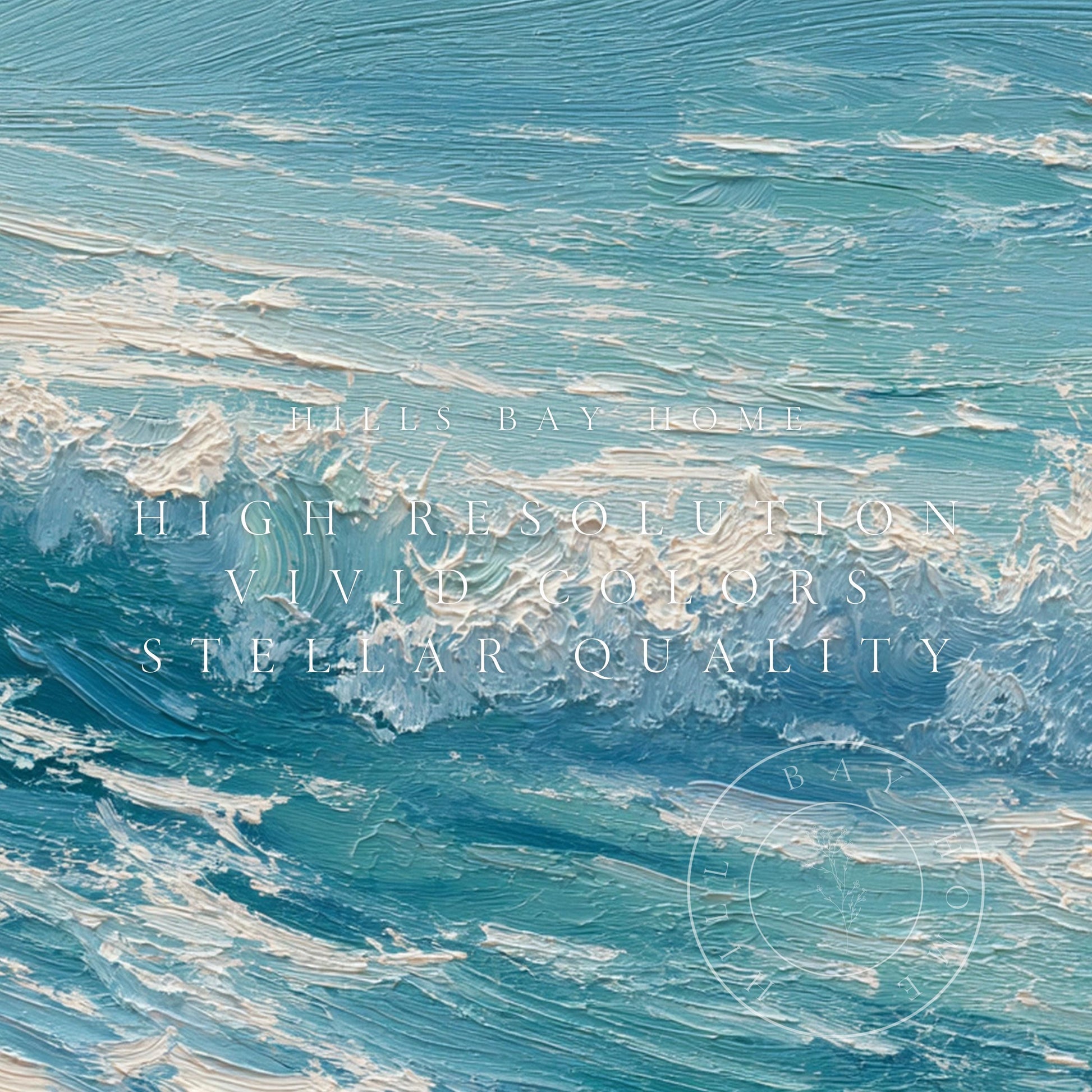 Waves Frame Tv Art, Digital Download Art for Frame Tv, Ocean Tv Art, Coastal Tv Art, Oil Painting Frame Tv Art, Instant Download