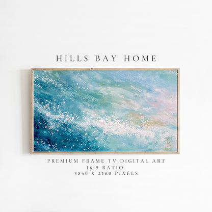 Abstract Ocean Frame Tv Art, Digital Download Art for Frame Tv, Sea Tv Art, Coastal Tv Art, Oil Painting Frame Tv Art, Instant Download