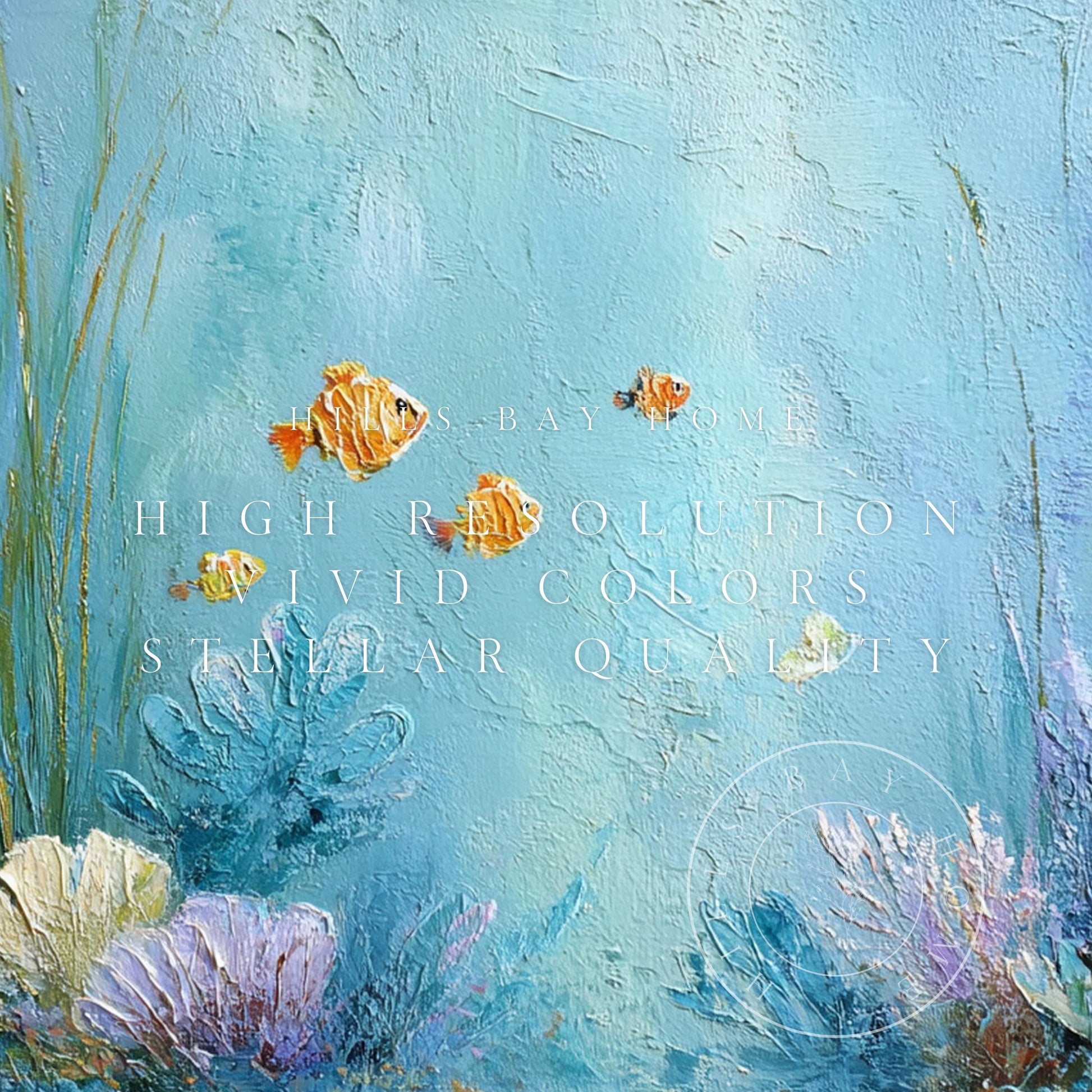 Ocean Frame Tv Art, Digital Download Art for Frame Tv, Underwater Tv Art, Coastal Tv Art, Oil Painting Frame Tv Art, Fish Tv Art