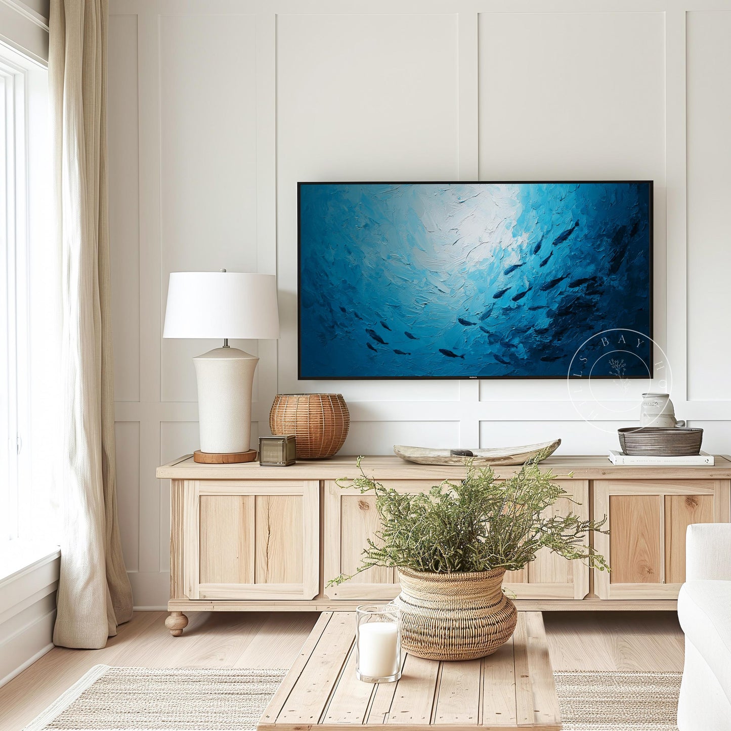 Ocean Frame Tv Art, Digital Download Art for Frame Tv, Underwater Tv Art, Coastal Tv Art, Oil Painting Frame Tv Art, Fish Tv Art
