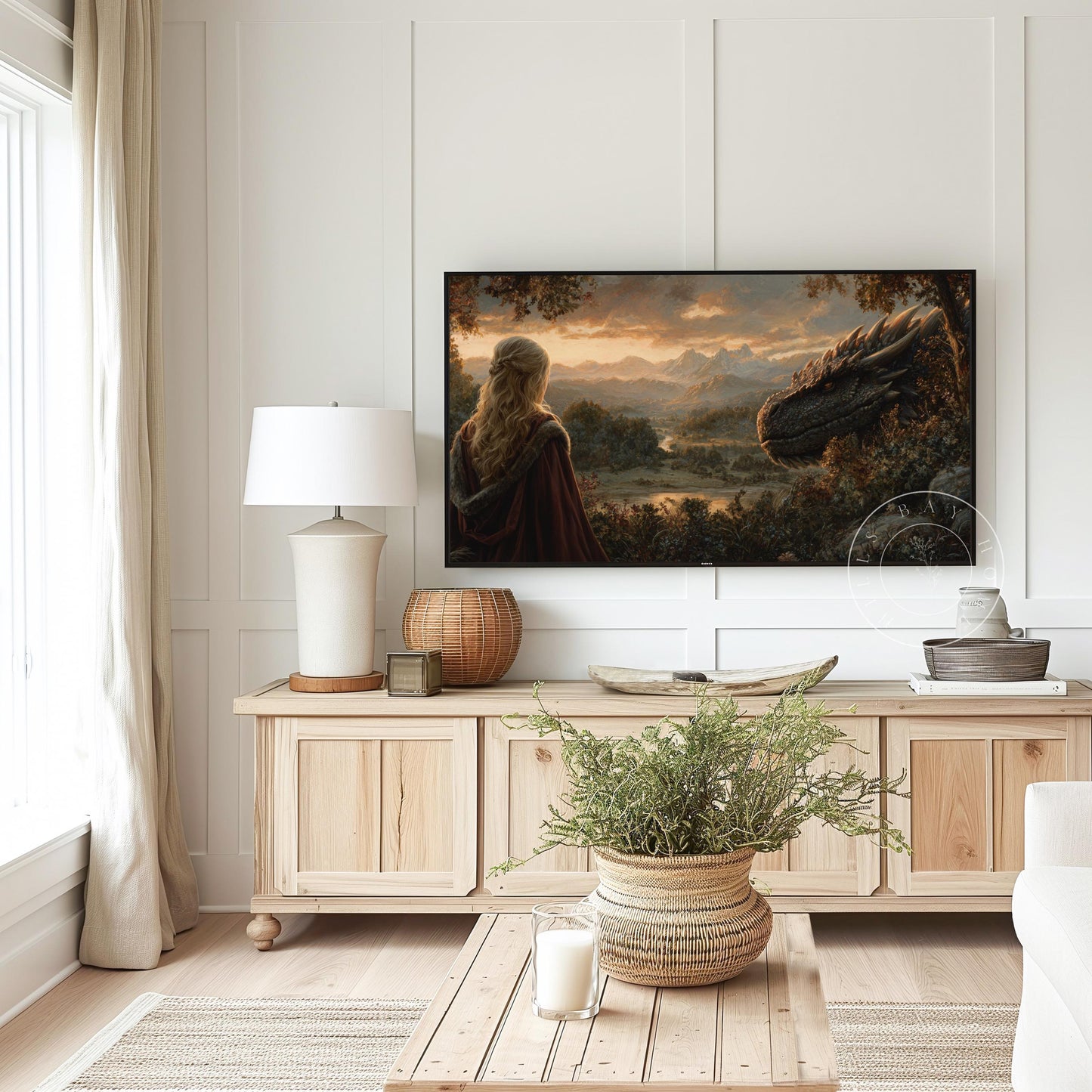 Fantasy Frame Tv Art, Digital Download Art for Frame Tv, Dragon Rider Tv Art, Fantasy Book Frame Tv Art, Dragon Tv Art